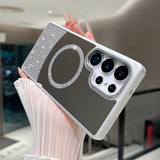 Glitter Diamond Magnetic Mirror Case For Samsung