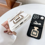 Luxury Rhinestone perfume Bottle Mirror Mobile Phone Case For iPhone
