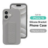 Luxury Liquid Silicone Folding Stand Bracket Case For iPhone