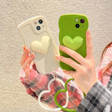 Heart Wrist Ring Chain Liquid Silicon Wave Phone Case For Samsung