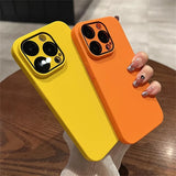Ultra Thin Glass Camera Lens Film Candy Phone Case For iPhone