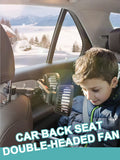 3-speed Car Seat Back Cooling Fan USB Charge Dual Head Fan 360 Degree Rotation Neck Cooler for Summer Car Accessories