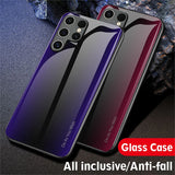 Luxury Tempered Glass Film Phone Case For Samsung