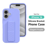 Luxury Liquid Silicone Folding Stand Bracket Case For iPhone