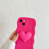 Heart Wrist Ring Chain Liquid Silicon Wave Phone Case For Samsung