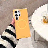 Solid Color Jelly Magnetic Liquid Silicone Phone Case For Samsung