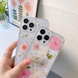 Cute Flower Clear Shockproof Case for iPhone