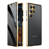 Magnetic Double Sided Tempered Glass Metal Frame Case For Samsung