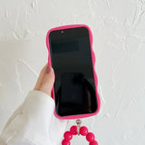 Heart Wrist Ring Chain Liquid Silicon Wave Phone Case For Samsung