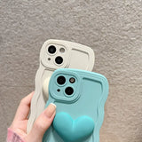 Heart Wrist Ring Chain Liquid Silicon Wave Phone Case For Samsung