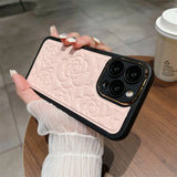 3D Rose Flowers Leather Case for iPhone
