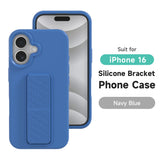 Luxury Liquid Silicone Folding Stand Bracket Case For iPhone