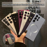 Ultra-Thin Frameless Metallic Paint  Magnetic Case For Samsung