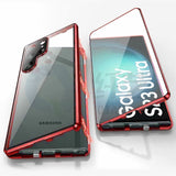 Magnetic Double Sided Tempered Glass Metal Frame Case For Samsung