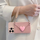 Crossbody Lanyard Strap Card Holder Case for iPhone