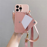 Crossbody Lanyard Strap Card Holder Case for iPhone