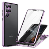 Magnetic Double Sided Tempered Glass Metal Frame Case For Samsung