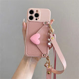 Crossbody Lanyard Strap Card Holder Case for iPhone