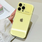 Glossy Pure Color Lens Protection Phone Case For iPhone