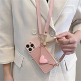Crossbody Lanyard Strap Card Holder Case for iPhone