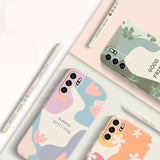 Cartoon Flower Square Silicone Case For Samsung