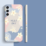 Cartoon Flower Square Silicone Case For Samsung