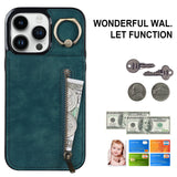 New Ring Buckle Phone Case Zipper Case Retro Leather Case For iPhone Samsung