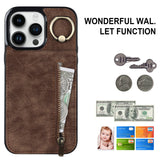 New Ring Buckle Phone Case Zipper Case Retro Leather Case For iPhone Samsung