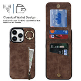 New Ring Buckle Phone Case Zipper Case Retro Leather Case For iPhone Samsung
