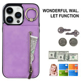 New Ring Buckle Phone Case Zipper Case Retro Leather Case For iPhone Samsung