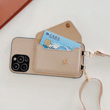 Luxury Crossbody Strap Lanyard Wallet Leather Case For IPhone