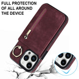 New Ring Buckle Phone Case Zipper Case Retro Leather Case For iPhone Samsung