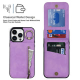 New Ring Buckle Phone Case Zipper Case Retro Leather Case For iPhone Samsung