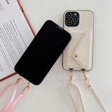 Luxury Crossbody Strap Lanyard Wallet Leather Case For IPhone