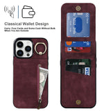 New Ring Buckle Phone Case Zipper Case Retro Leather Case For iPhone Samsung