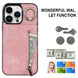 New Ring Buckle Phone Case Zipper Case Retro Leather Case For iPhone Samsung