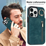 New Ring Buckle Phone Case Zipper Case Retro Leather Case For iPhone Samsung