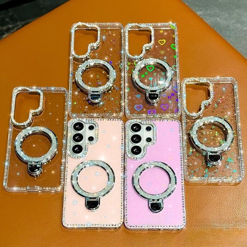 Rhinestone Glitter Transparent Phone Case for Samsung
