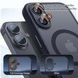 Magnetic Armor Shockproof Matte Translucent Case for iPhone