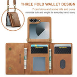 2 in 1 Leather Magnetic Flip Wallet Case for Samsung Z Flip