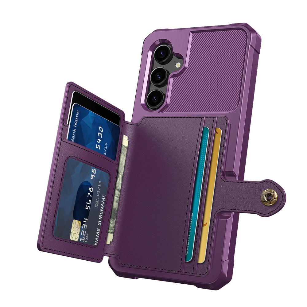Magnetic Leather Wallet card Holder Case for Samsung