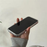 Cute Dopamine Color Block Match Plaid Clear Soft Case for iPhone