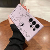 Airplane Flight Path Pattern Silicone Phone Case for Samsung