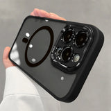 Luxury Magnetic Wireless Charge Metal Lens Bumper Protection Case For iPhone