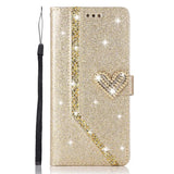 Shiny Wallet Flip Leather Phone Case For Samsung