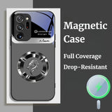 Business Dragon Pattern Full-Coverage Liquid Glass Case for Samsung