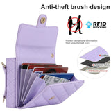 Stylish Quilted Crossbody Card Holder Leather Case for Samsung