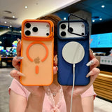 Matte Translucent Magnetic Metal Bracket Case for iPhone