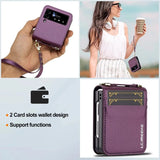 Crossbody Lanyard & Card Slots Leather Case for Samsung Z Flip