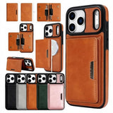2 in 1 Magnetic Leather Holder Slots Phone Case for iphone